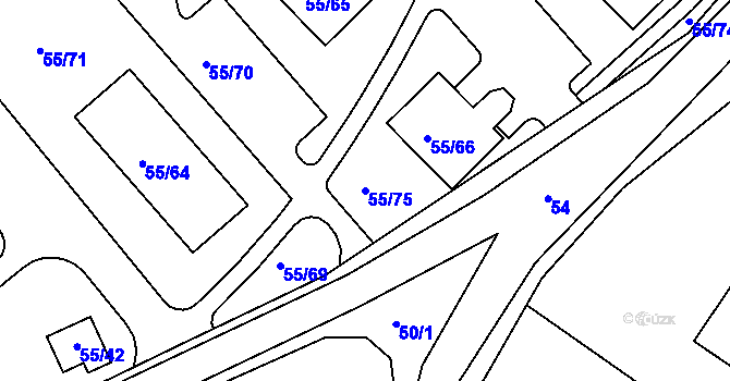 Parcela st. 55/75 v KÚ Lipno nad Vltavou, Katastrální mapa