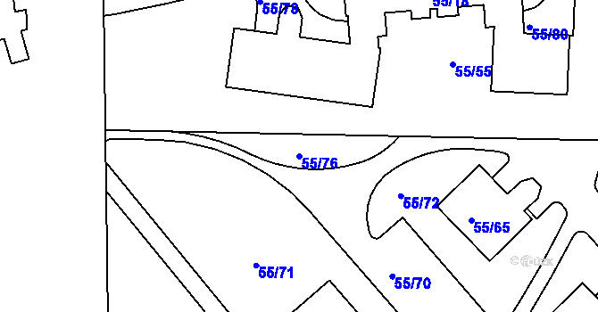 Parcela st. 55/76 v KÚ Lipno nad Vltavou, Katastrální mapa