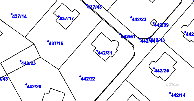Parcela st. 442/31 v KÚ Lipno nad Vltavou, Katastrální mapa