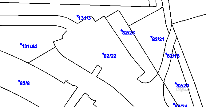 Parcela st. 82/22 v KÚ Lipno nad Vltavou, Katastrální mapa