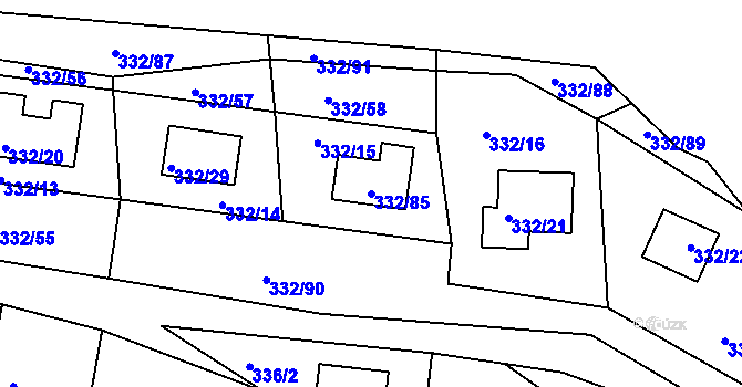 Parcela st. 332/85 v KÚ Lipno nad Vltavou, Katastrální mapa