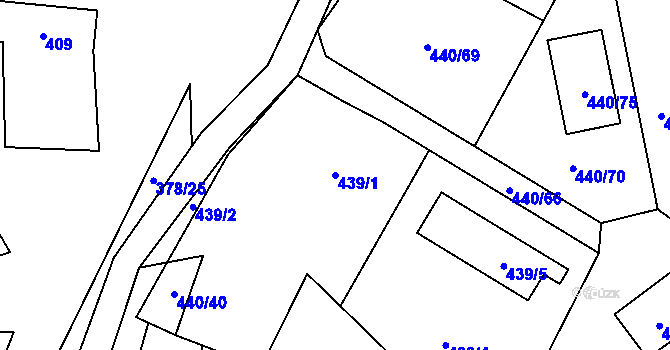 Parcela st. 439/1 v KÚ Lipno nad Vltavou, Katastrální mapa