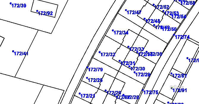 Parcela st. 172/32 v KÚ Lipno nad Vltavou, Katastrální mapa