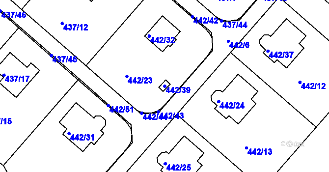 Parcela st. 442/39 v KÚ Lipno nad Vltavou, Katastrální mapa