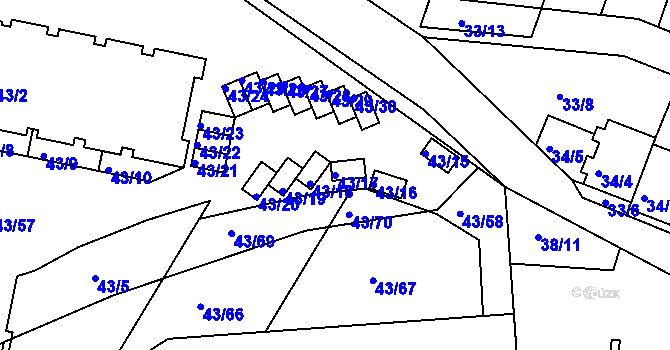 Parcela st. 43/17 v KÚ Lipno nad Vltavou, Katastrální mapa