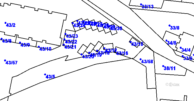 Parcela st. 43/18 v KÚ Lipno nad Vltavou, Katastrální mapa