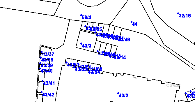 Parcela st. 43/11 v KÚ Lipno nad Vltavou, Katastrální mapa