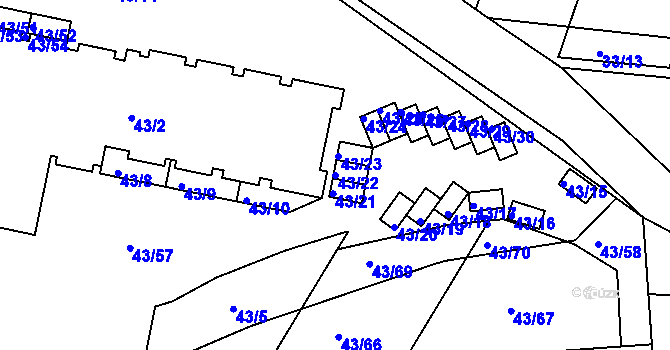 Parcela st. 43/22 v KÚ Lipno nad Vltavou, Katastrální mapa