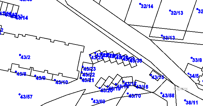 Parcela st. 43/26 v KÚ Lipno nad Vltavou, Katastrální mapa