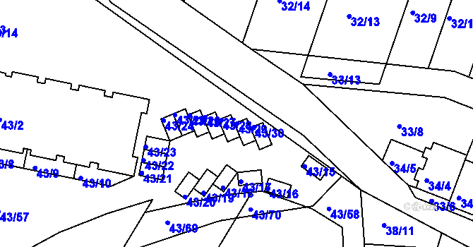 Parcela st. 43/29 v KÚ Lipno nad Vltavou, Katastrální mapa