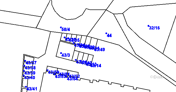 Parcela st. 43/31 v KÚ Lipno nad Vltavou, Katastrální mapa