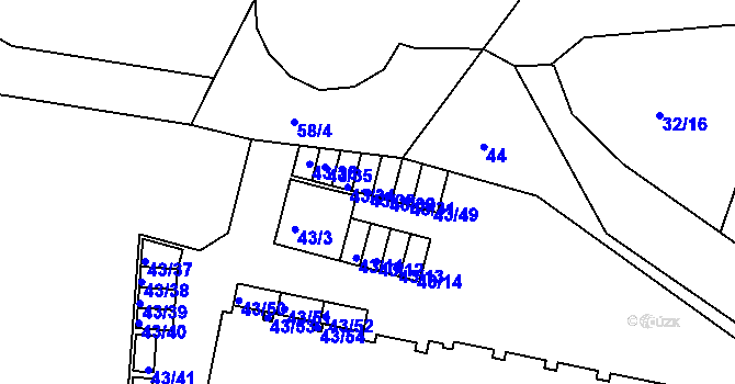 Parcela st. 43/33 v KÚ Lipno nad Vltavou, Katastrální mapa