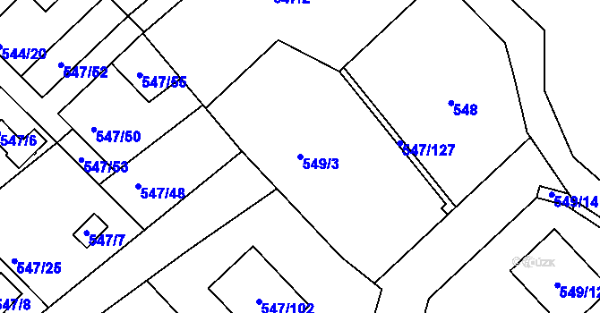 Parcela st. 549/3 v KÚ Lipno nad Vltavou, Katastrální mapa