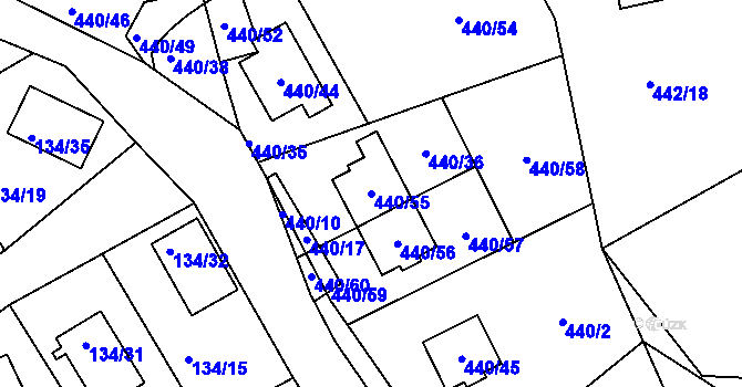 Parcela st. 440/55 v KÚ Lipno nad Vltavou, Katastrální mapa