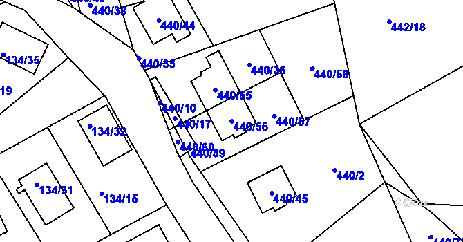 Parcela st. 440/56 v KÚ Lipno nad Vltavou, Katastrální mapa