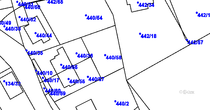 Parcela st. 440/58 v KÚ Lipno nad Vltavou, Katastrální mapa