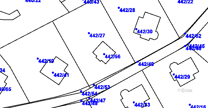 Parcela st. 442/56 v KÚ Lipno nad Vltavou, Katastrální mapa