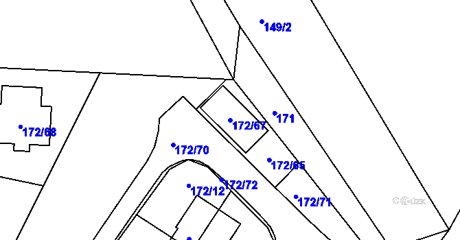 Parcela st. 172/67 v KÚ Lipno nad Vltavou, Katastrální mapa