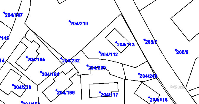 Parcela st. 204/112 v KÚ Lipno nad Vltavou, Katastrální mapa