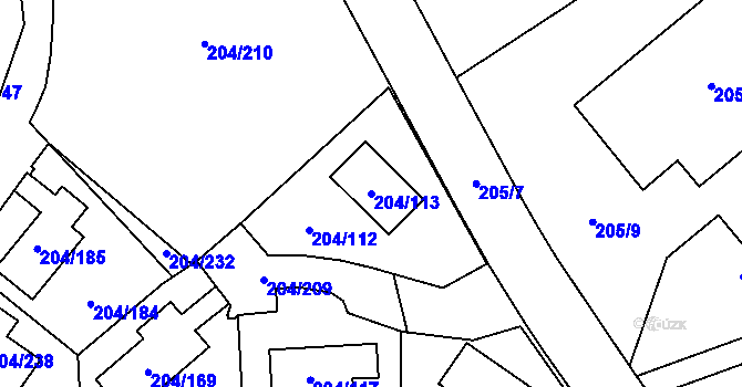 Parcela st. 204/113 v KÚ Lipno nad Vltavou, Katastrální mapa
