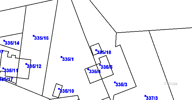 Parcela st. 335/18 v KÚ Lipno nad Vltavou, Katastrální mapa