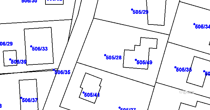 Parcela st. 505/28 v KÚ Lipno nad Vltavou, Katastrální mapa