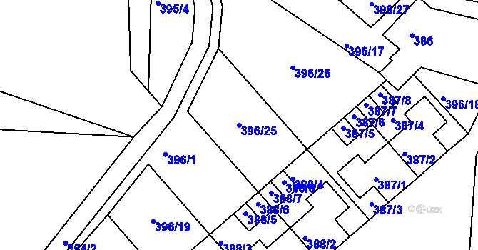 Parcela st. 396/25 v KÚ Lipno nad Vltavou, Katastrální mapa
