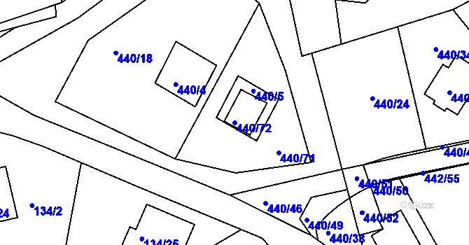 Parcela st. 440/72 v KÚ Lipno nad Vltavou, Katastrální mapa