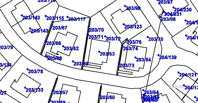 Parcela st. 203/53 v KÚ Lipno nad Vltavou, Katastrální mapa