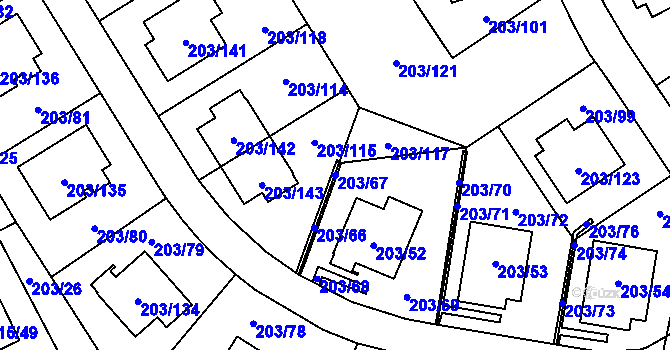 Parcela st. 203/67 v KÚ Lipno nad Vltavou, Katastrální mapa