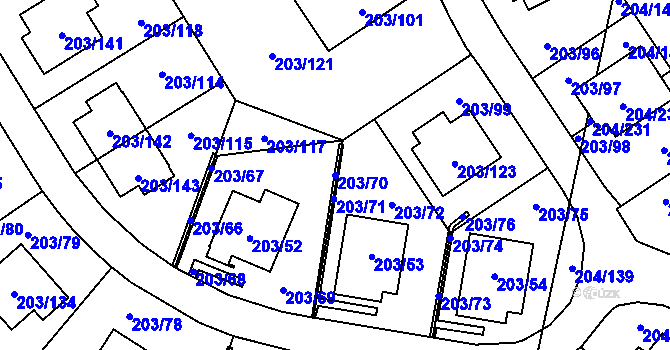 Parcela st. 203/70 v KÚ Lipno nad Vltavou, Katastrální mapa