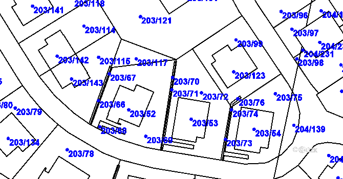 Parcela st. 203/71 v KÚ Lipno nad Vltavou, Katastrální mapa