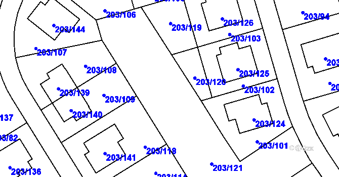 Parcela st. 203/111 v KÚ Lipno nad Vltavou, Katastrální mapa