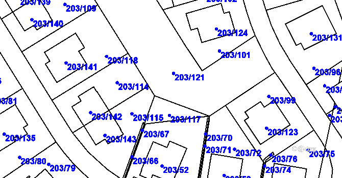 Parcela st. 203/113 v KÚ Lipno nad Vltavou, Katastrální mapa