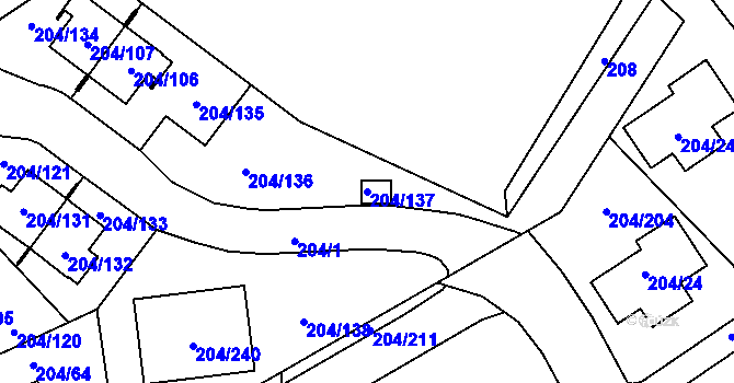 Parcela st. 204/137 v KÚ Lipno nad Vltavou, Katastrální mapa