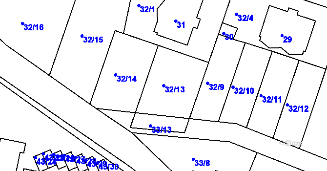 Parcela st. 32/13 v KÚ Lipno nad Vltavou, Katastrální mapa