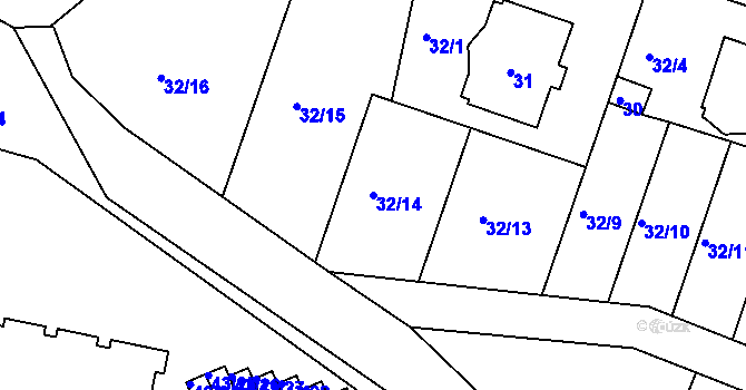 Parcela st. 32/14 v KÚ Lipno nad Vltavou, Katastrální mapa