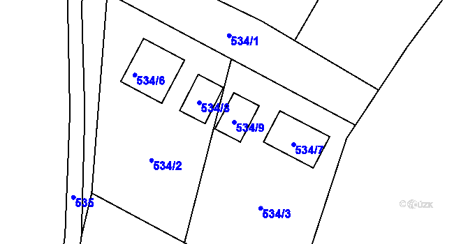 Parcela st. 534/9 v KÚ Lipno nad Vltavou, Katastrální mapa
