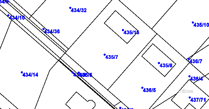 Parcela st. 435/7 v KÚ Lipno nad Vltavou, Katastrální mapa