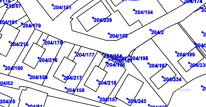Parcela st. 204/164 v KÚ Lipno nad Vltavou, Katastrální mapa