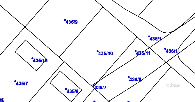 Parcela st. 435/10 v KÚ Lipno nad Vltavou, Katastrální mapa