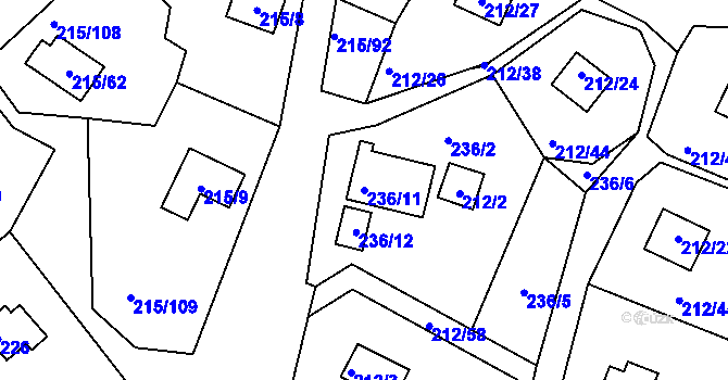 Parcela st. 236/11 v KÚ Lipno nad Vltavou, Katastrální mapa