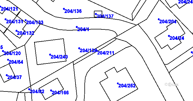 Parcela st. 204/211 v KÚ Lipno nad Vltavou, Katastrální mapa