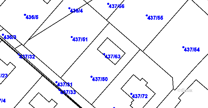 Parcela st. 437/63 v KÚ Lipno nad Vltavou, Katastrální mapa