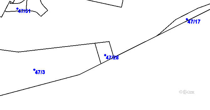 Parcela st. 47/28 v KÚ Lipno nad Vltavou, Katastrální mapa