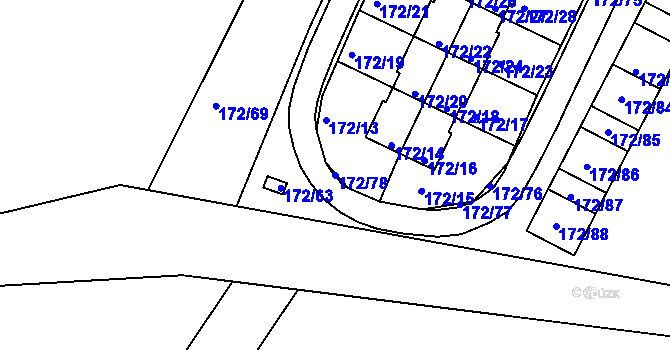 Parcela st. 172/78 v KÚ Lipno nad Vltavou, Katastrální mapa