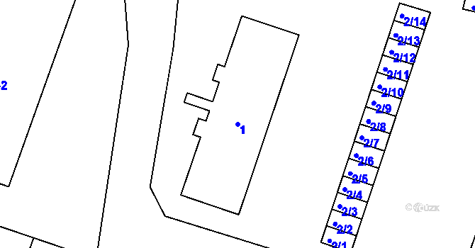 Parcela st. 1 v KÚ Lipno nad Vltavou, Katastrální mapa
