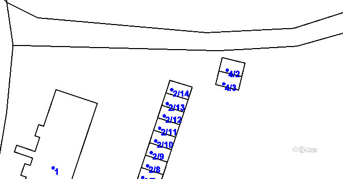 Parcela st. 2/14 v KÚ Lipno nad Vltavou, Katastrální mapa
