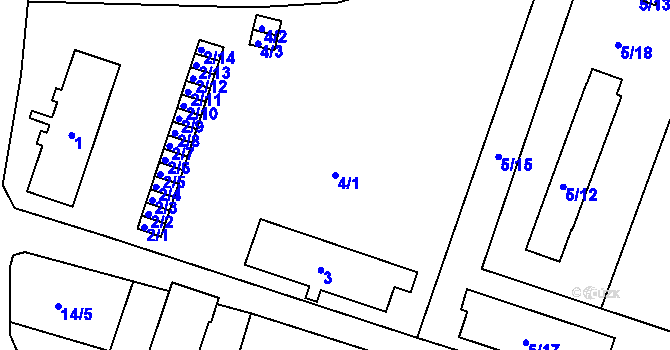 Parcela st. 4/1 v KÚ Lipno nad Vltavou, Katastrální mapa