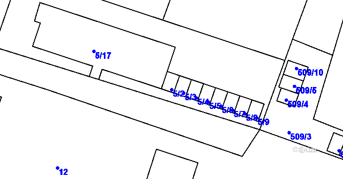 Parcela st. 5/2 v KÚ Lipno nad Vltavou, Katastrální mapa
